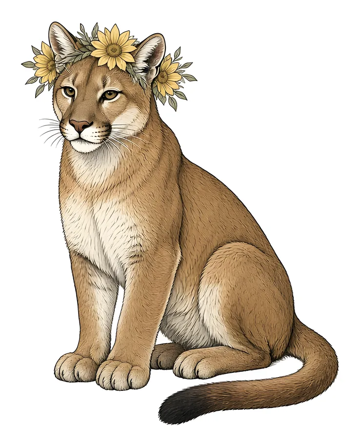 Florida Panther Flower Crown Sticker product photo
