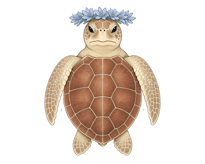 Loggerhead Flower Crown Sticker product photo