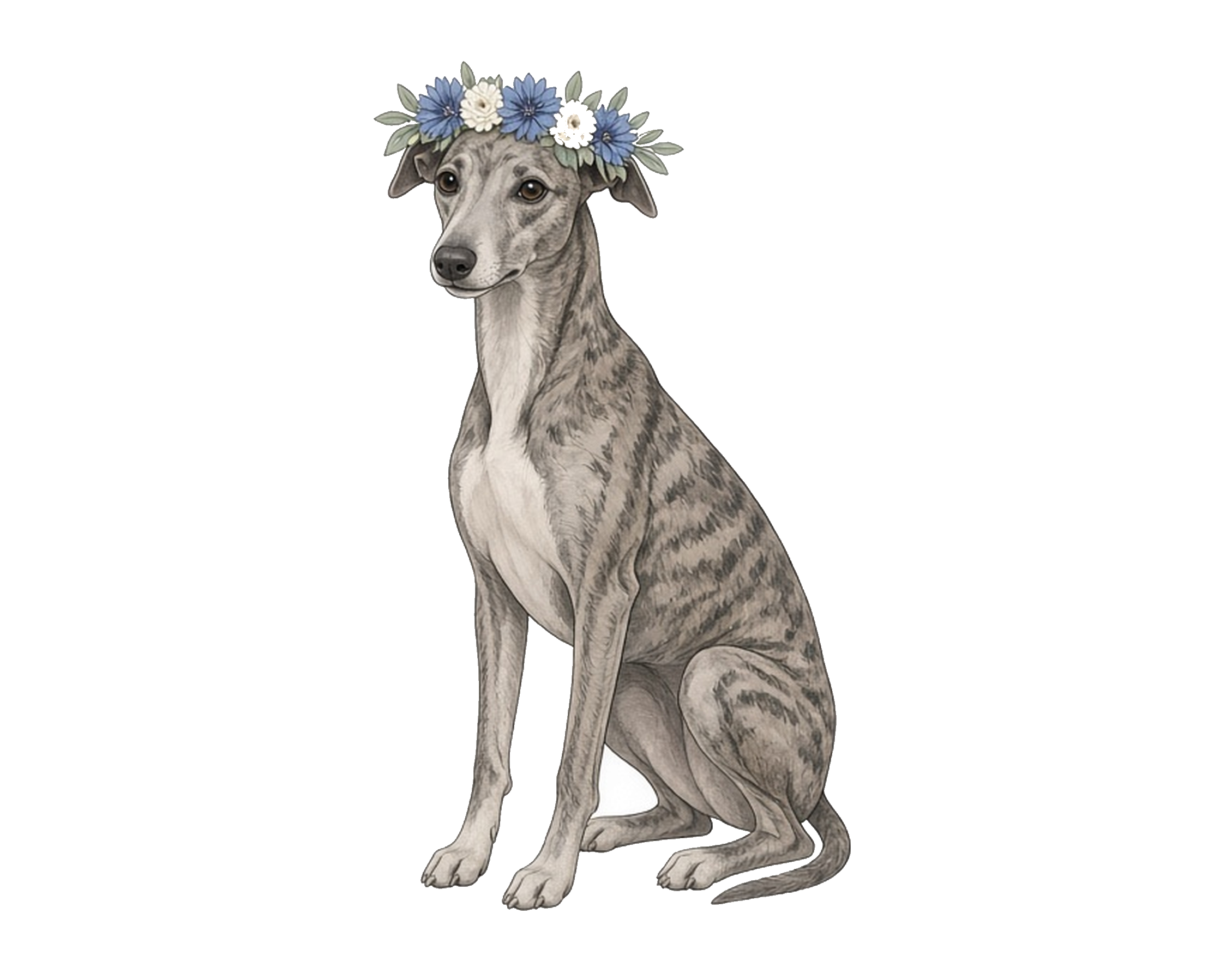 Flower Crown Greyhound Sticker — Floof