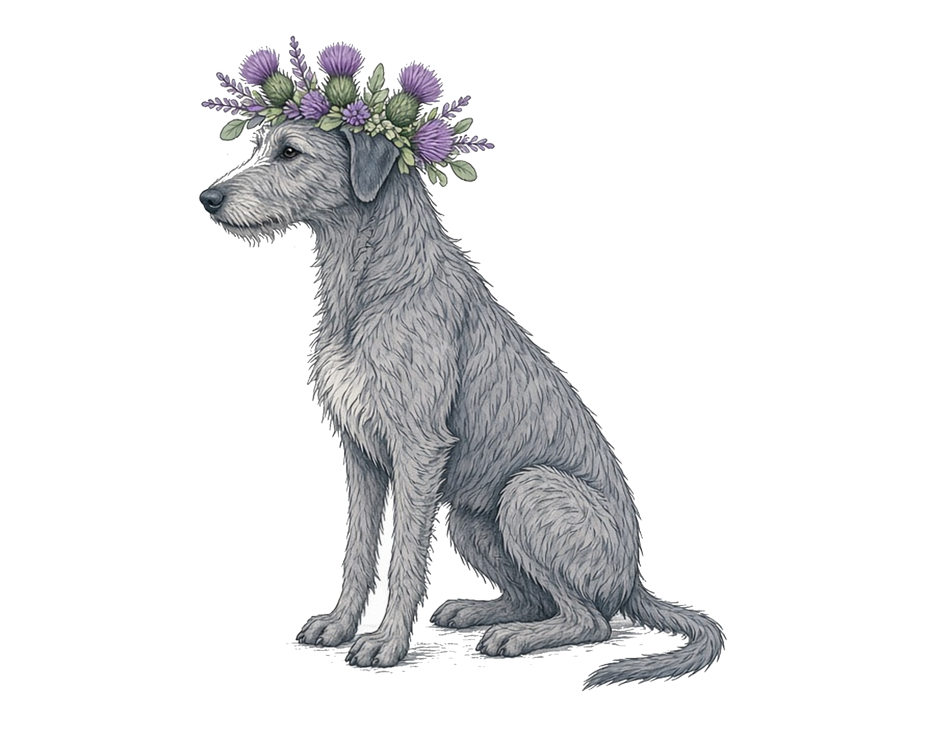 Flower Crown Scottish Deerhound Sticker — Floof